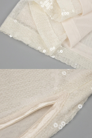 Sleeveless Sequin Halter Long Dress with High Slit