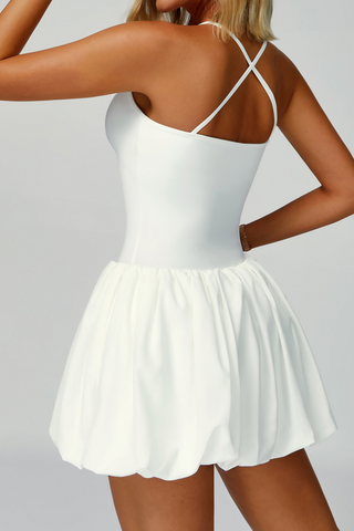 Crossback V‑Neck Performance Skater Tennis Dress