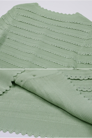 Knitted Two-Piece Set with Rhinestone Detailing – Cardigan & Midi Long Skirt