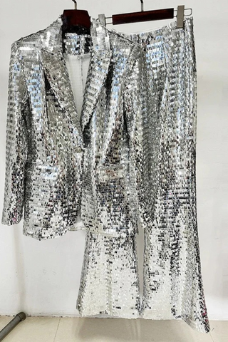 Disco Mirror Sequin Blazer & Pants Set
