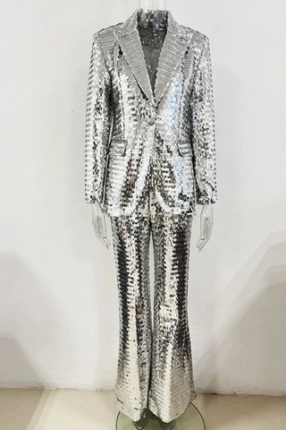 Disco Mirror Sequin Blazer & Pants Set