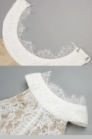 Halter Neck Lace Mermaid Long Dress  – Backless Sheer Dress with Lace-Up Detail and Train