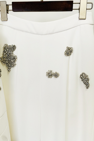 Crystal Embellished One-Button Power Suit