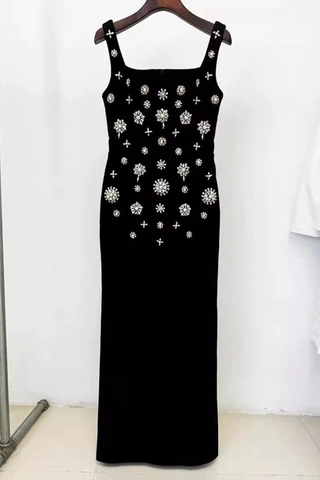 Beaded Sleeveless Long Dress