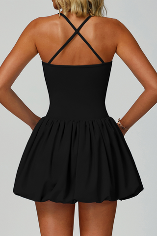 Crossback V‑Neck Performance Skater Tennis Dress