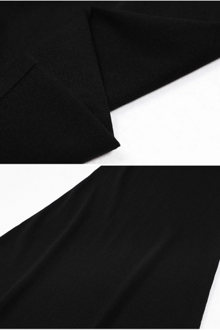 Short Sleeve Knitted Long Dress with Inner Slip – Flattering Fit & Button Detail