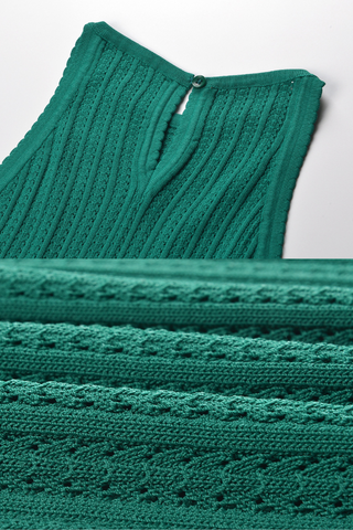 Ribbed Knit Sleeveless Maxi Dress – Bodycon Fit & Back Keyhole Detail