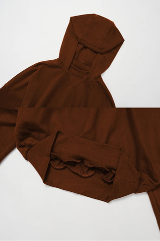 Two-Piece Cropped Hoodie and Wide-Leg Sweatpants Set