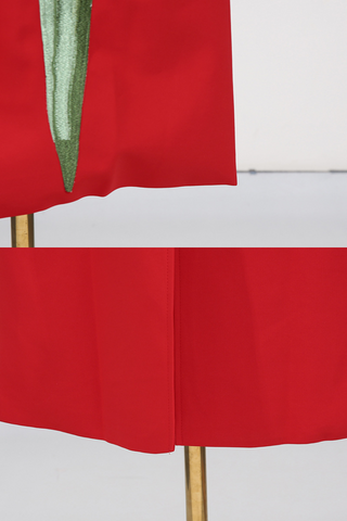 Strapless Floral Embroidered  Multicolor 3D Appliqué Slim Fit Long Dress