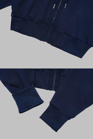 Two-Piece Zip-Up Hoodie and Wide-Leg Sweatpants Set