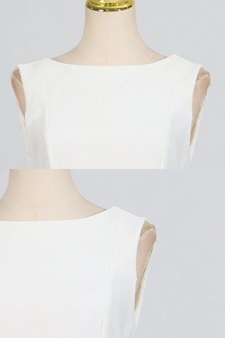 Round Neck Fit Sleeveless Flare Backless Mini Dress