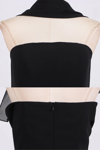 Black Strapless Cape Gown with Floral Pearl Embellishments