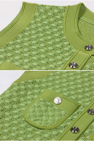 Sleeveless Button-Down Knitted Long Dress