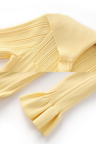 Long Sleeve Ribbed Knit Long Dress with Collar Button Front and Pocket Detail