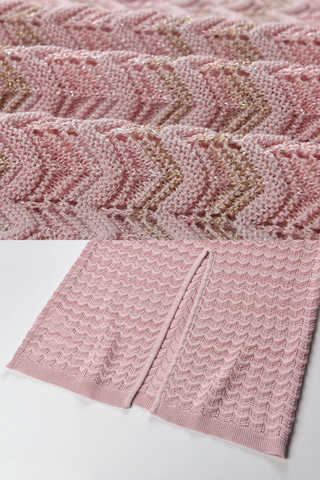 Zigzag Knit Sleeveless Midi Dress