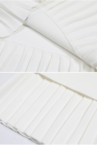 Sleeveless Button-Front Dress with Denim Trim and Pleated Hem