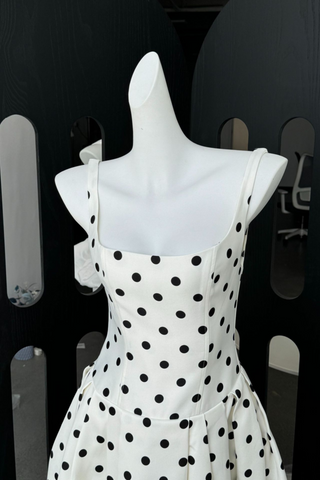 Breeze Polka  Vintage Glam Fit  Flare Long Dress