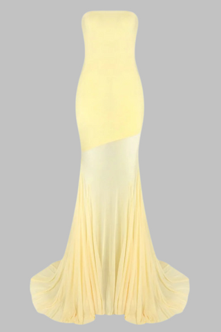 Strapless Sheer Panel Long Dress