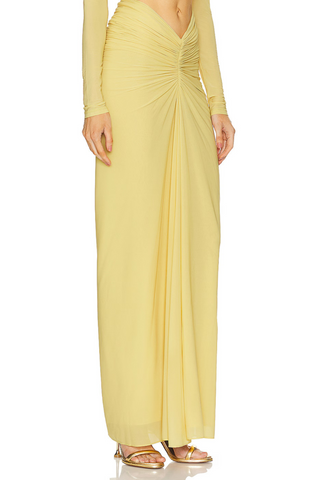 Twist Detail Cut-Out Long Dress