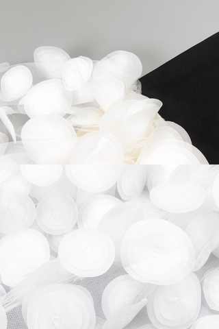 Dimensional Flower Spandex Strapless Long Dress