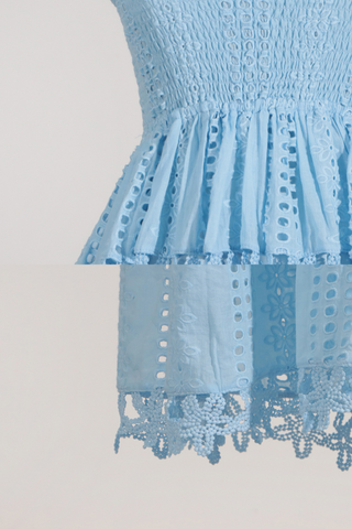 Backless Embroidered Flower Long Dress With Hollow Lace Details