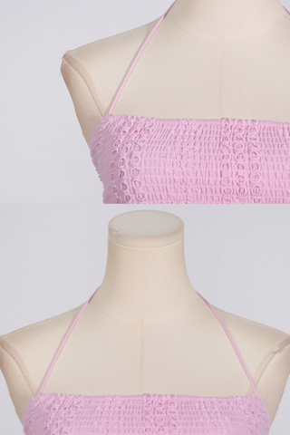 Backless Embroidered Flower Long Dress With Hollow Lace Details