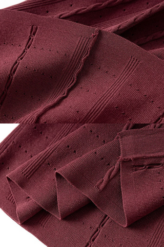 Short Sleeve Knitted Midi Dress with Front Buttons and Pocket Detail