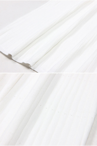 Short Sleeves Denim-Trimmed Knitted Long Dress