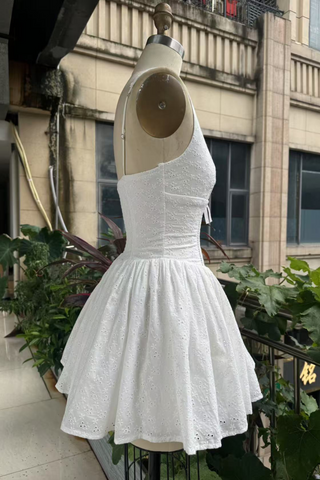 Bloom Lace Mini Dress – V-Neck Corset Bodice with Flowy Skirt