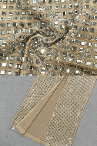 Radiant Crystal Mesh Gown with Sculpted Bust and Choker Detail