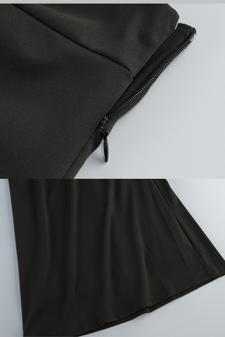 Luxury One-Shoulder Crystal Cutout Log Dress