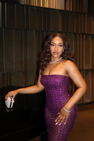 Sleeveless Sparkle Mesh Rhinestone Long Dress