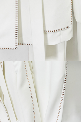 Stud-Embellished  Suit with Matching Scarf  Blazer & Trousers Set