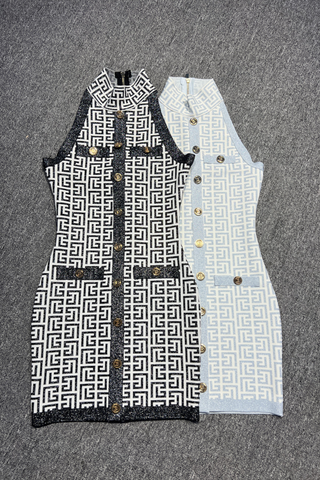 Halter Neck Sleeveless Bandage Mini Dress