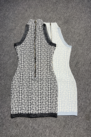 Halter Neck Sleeveless Bandage Mini Dress