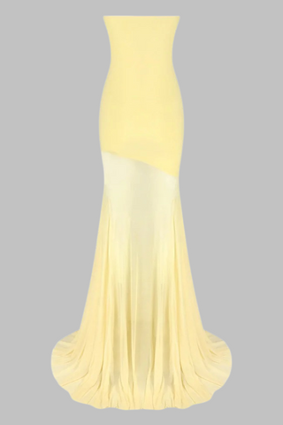 Strapless Sheer Panel Long Dress