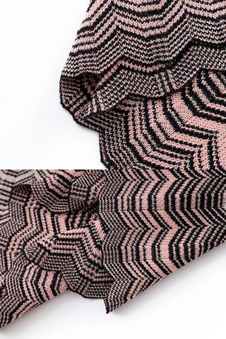 Wave Knit Short Sleeve Bodycon Midi Dress