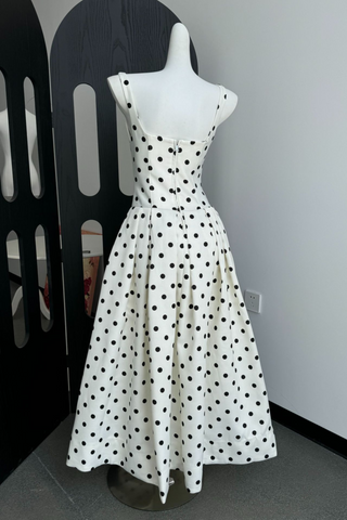 Breeze Polka  Vintage Glam Fit  Flare Long Dress