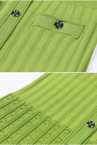 Sleeveless Button-Down Knitted Long Dress