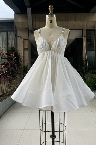 Backless Crisscross V-Neck Flared Mini Dress