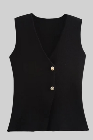 Summer Buttoned Knit Top