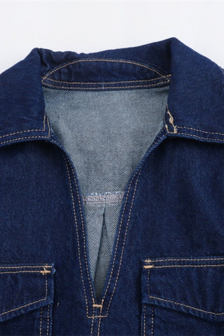 Short Sleeve Denim Top & Asymmetric Skort Set