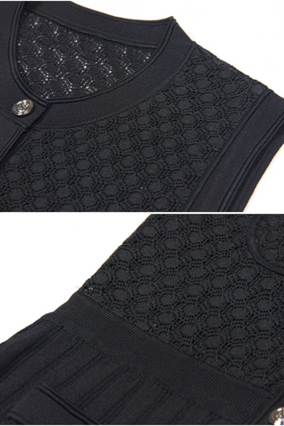 Sleeveless Button-Down Knitted Long Dress