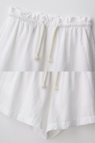 Breeze White Oversized Shirt & Drawstring Shorts Co-ord Set