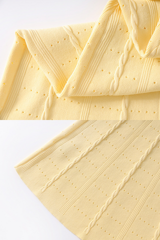 Twisted Knit Midi Dress with Decorative Metal Buttons