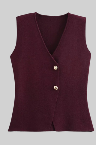 Summer Buttoned Knit Top