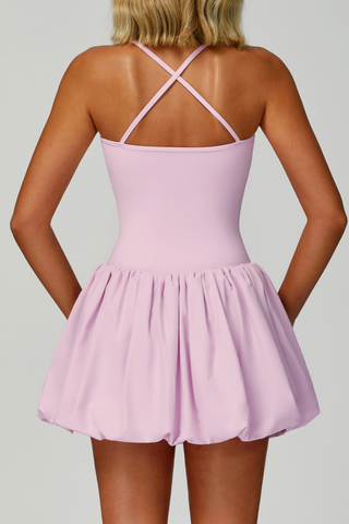 Crossback V‑Neck Performance Skater Tennis Dress
