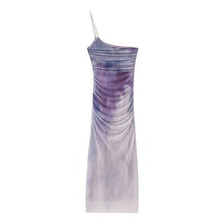 Marbella One Shoulder Mesh Long Dress
