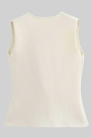 Summer Buttoned Knit Vest & Pleated Long Skirt Set