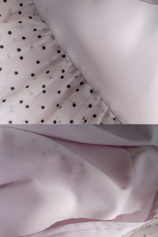 Blush Polka Dot Halter Dress with Tiered Mesh Skirt